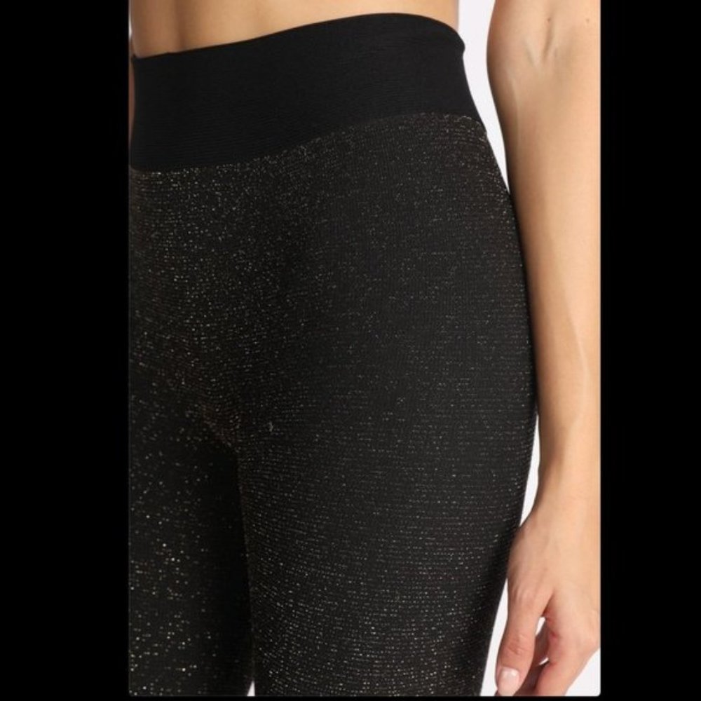 Black Leggings with Gold Sparkle Throughout by Nikibiki